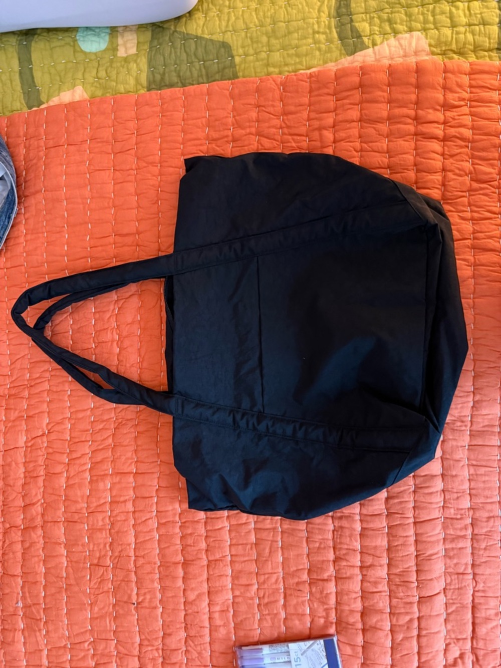 BAGGU Simple Black Nylon Tote Bag - read description